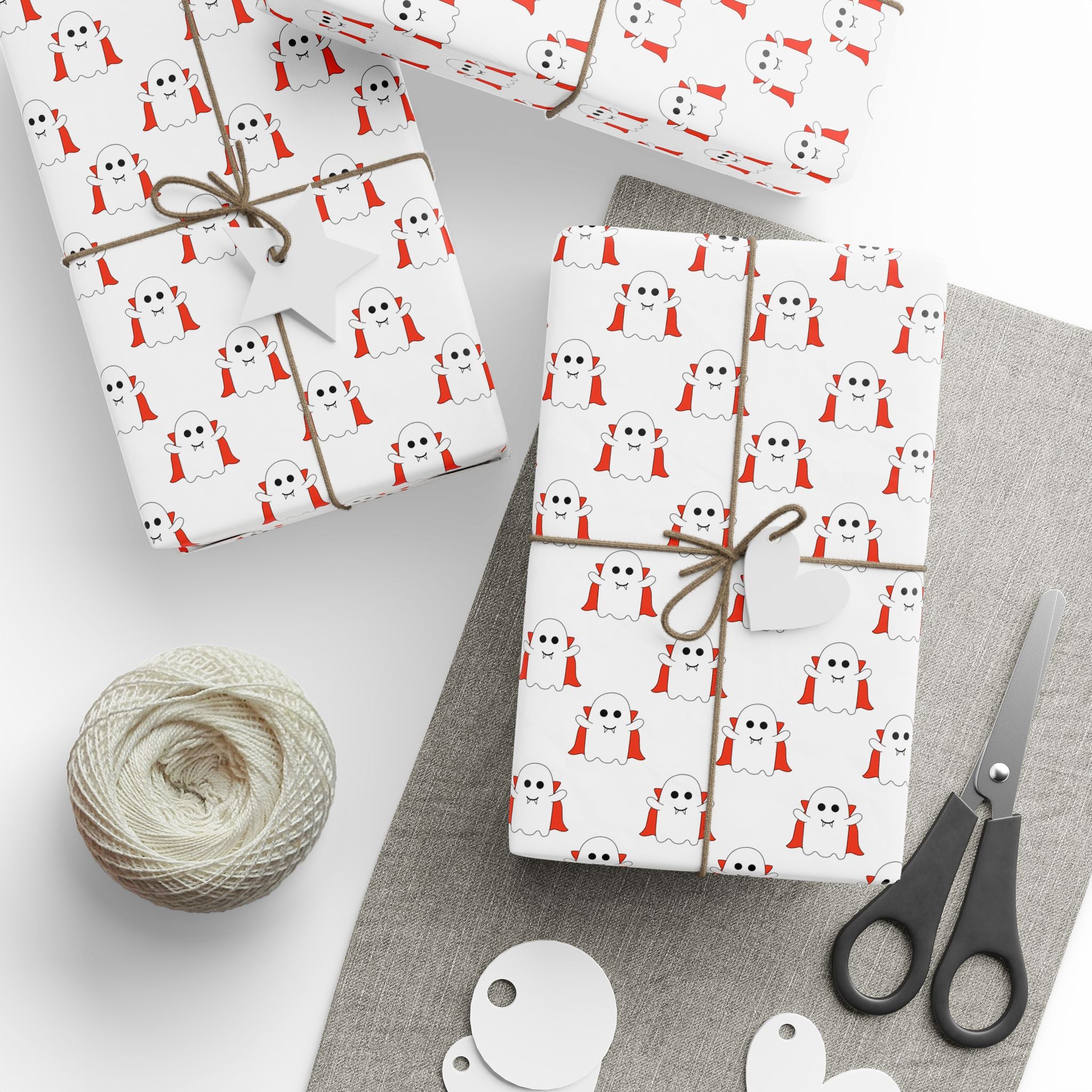 Halloween Ghost Dracula Wrapping Paper | Holiday Gift Wrapping Paper Roll