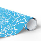 Valentine’s Day Blue Silhouettes Wrapping Paper | Holiday Gift Wrapping Paper Roll