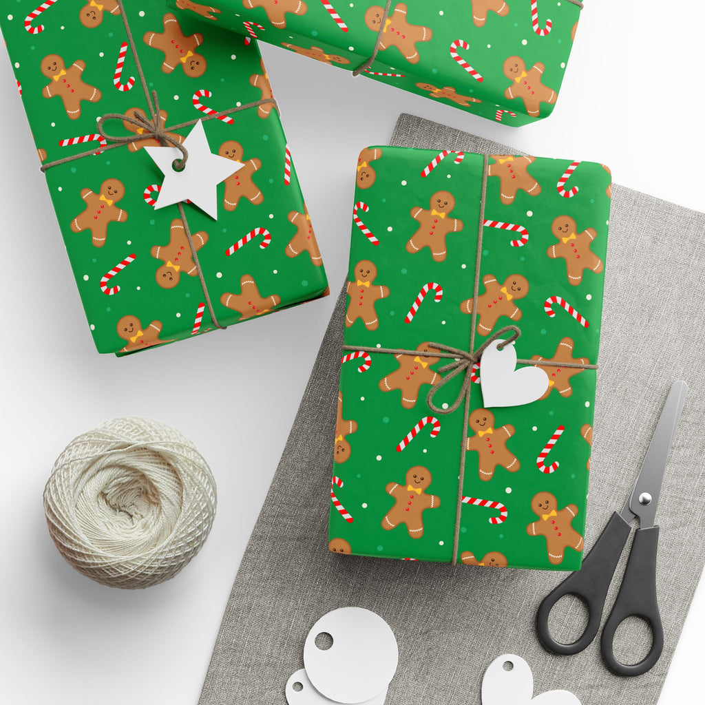 Christmas Gingerbread Canes Wrapping Papers | Holiday Gift Wrapping Paper Roll