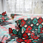 Christmas Checkered Santa Wrapping Paper | Holiday Gift Wrapping Paper Roll