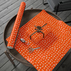 NSFW Stick Figure X Rated Fun on Orange Wrapping Paper - Holiday Gift Wrapping Paper Roll
