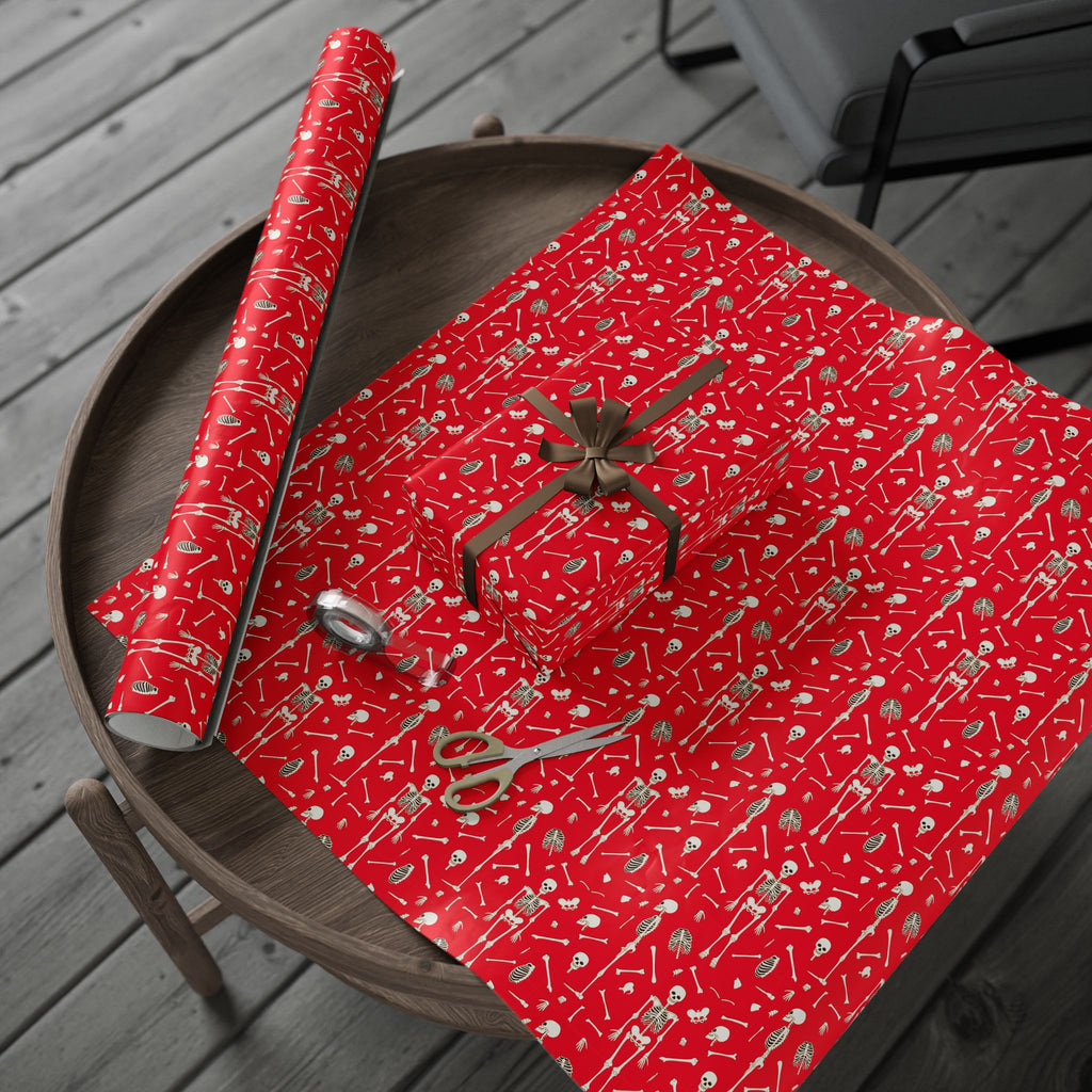 Halloween Dancing Skeletons Wrapping Paper | Holiday Gift Wrapping Paper Roll