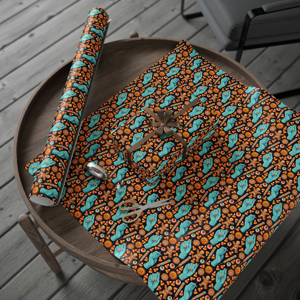 Halloween Sweet Candy Hands Wrapping Paper | Holiday Gift Wrapping Paper Roll