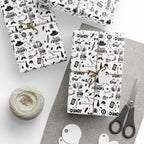 Father's Day Black & White Wrapping Paper - Holiday Gift Wrapping Paper Roll