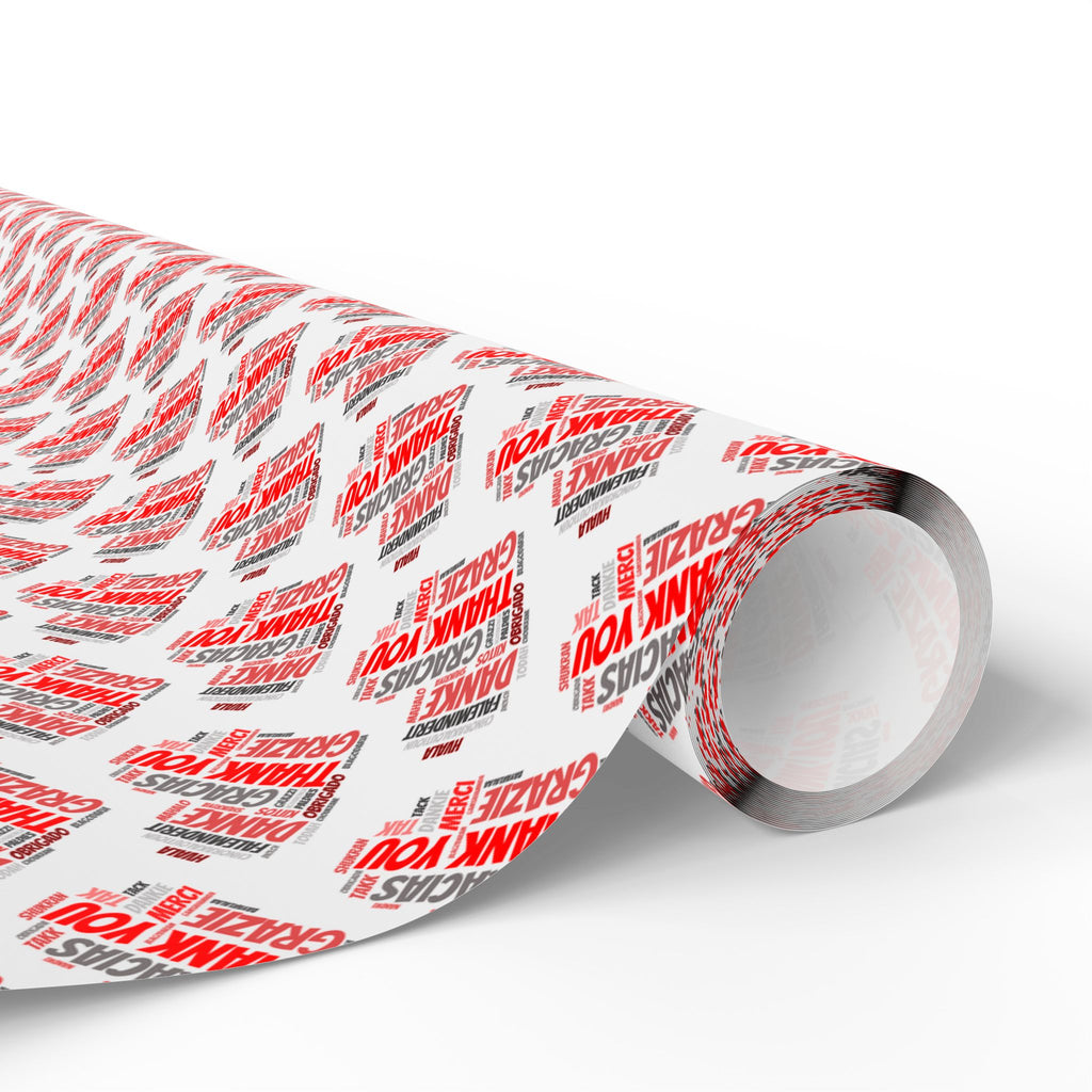 Thank You Grazie Heart Wrapping Paper Design | Holiday Gift Wrapping Paper Roll