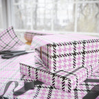 Houndstooth Wrapping Paper Design Pink 005 - Holiday Gift Wrapping Paper Roll