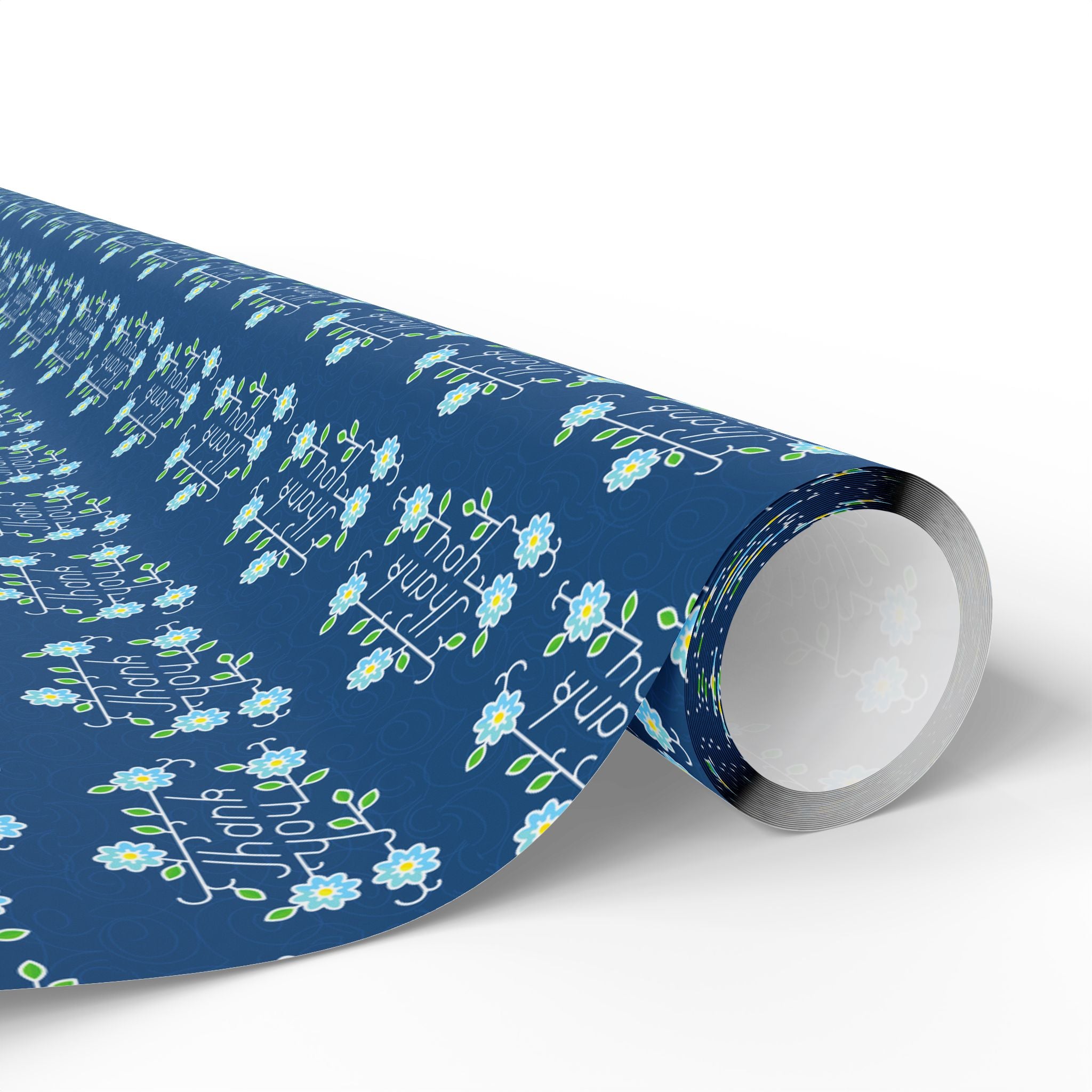 Thank You Line Drawing Wrapping Paper Design | Holiday Gift Wrapping Paper Roll