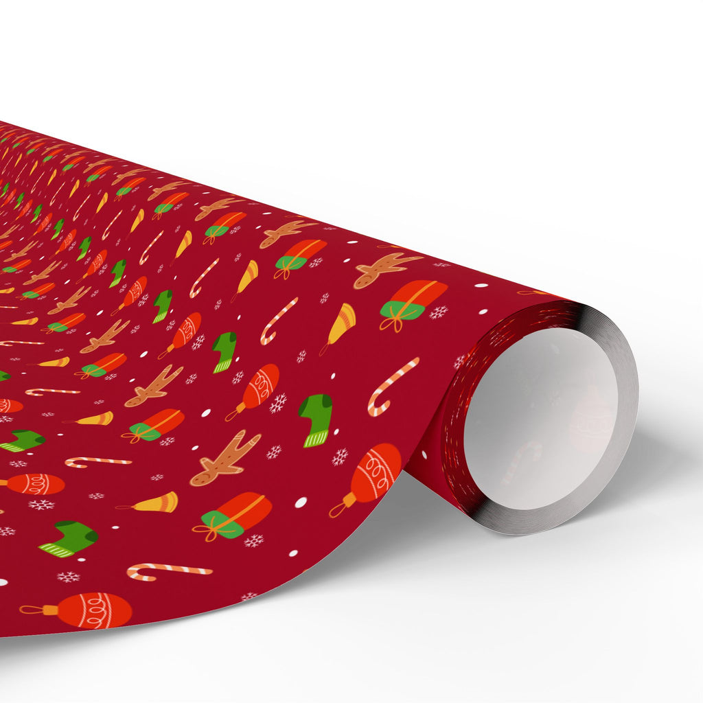 Christmas Gingerbread Ornaments Wrapping Paper | Holiday Gift Wrapping Paper Roll