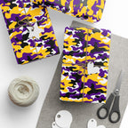LSU Tigers Inspired Camoflauge Wrapping Paper - Holiday Gift Wrapping Paper Roll