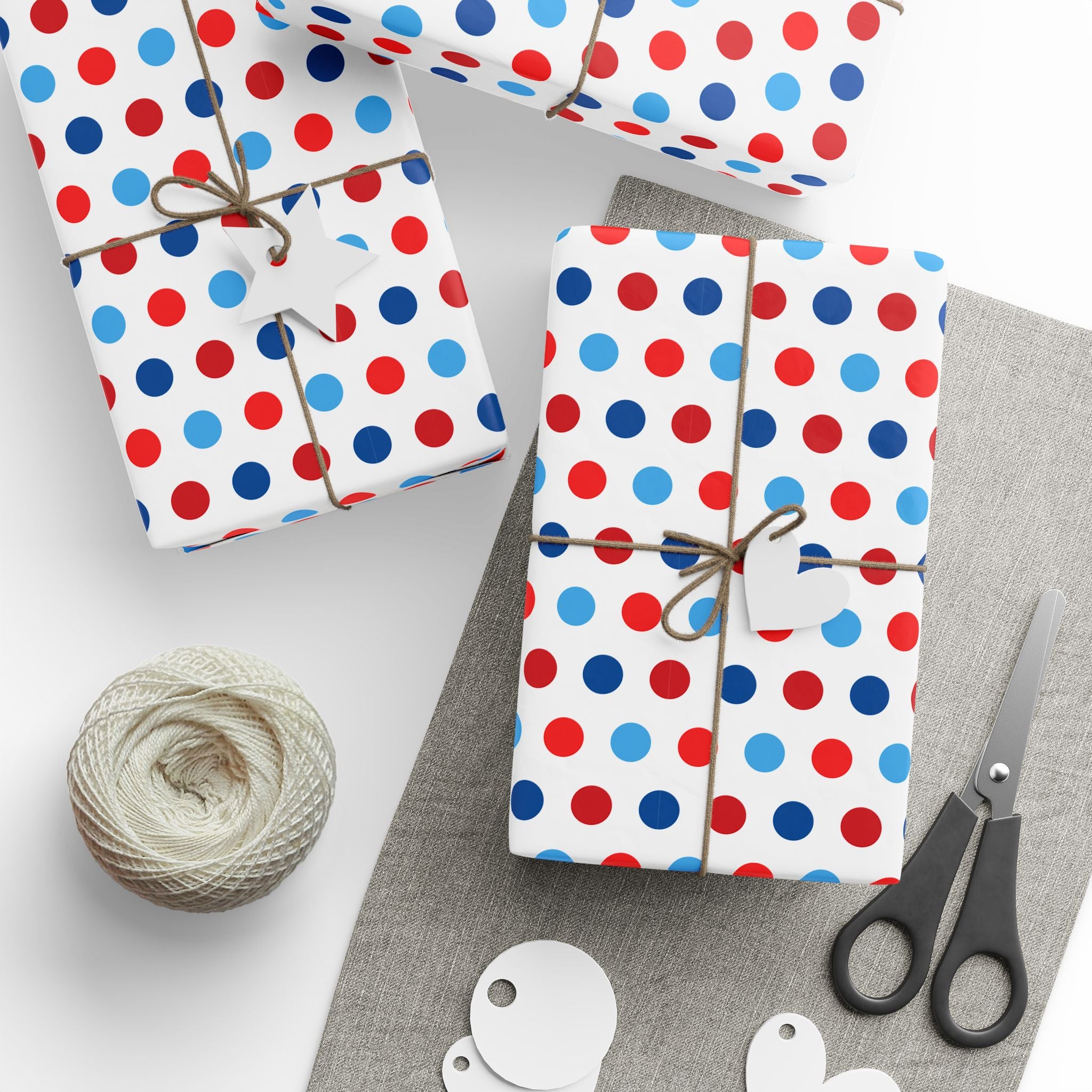 4th of July Liberty Polka Dots Wrapping Paper | Holiday Gift Wrapping Paper Roll