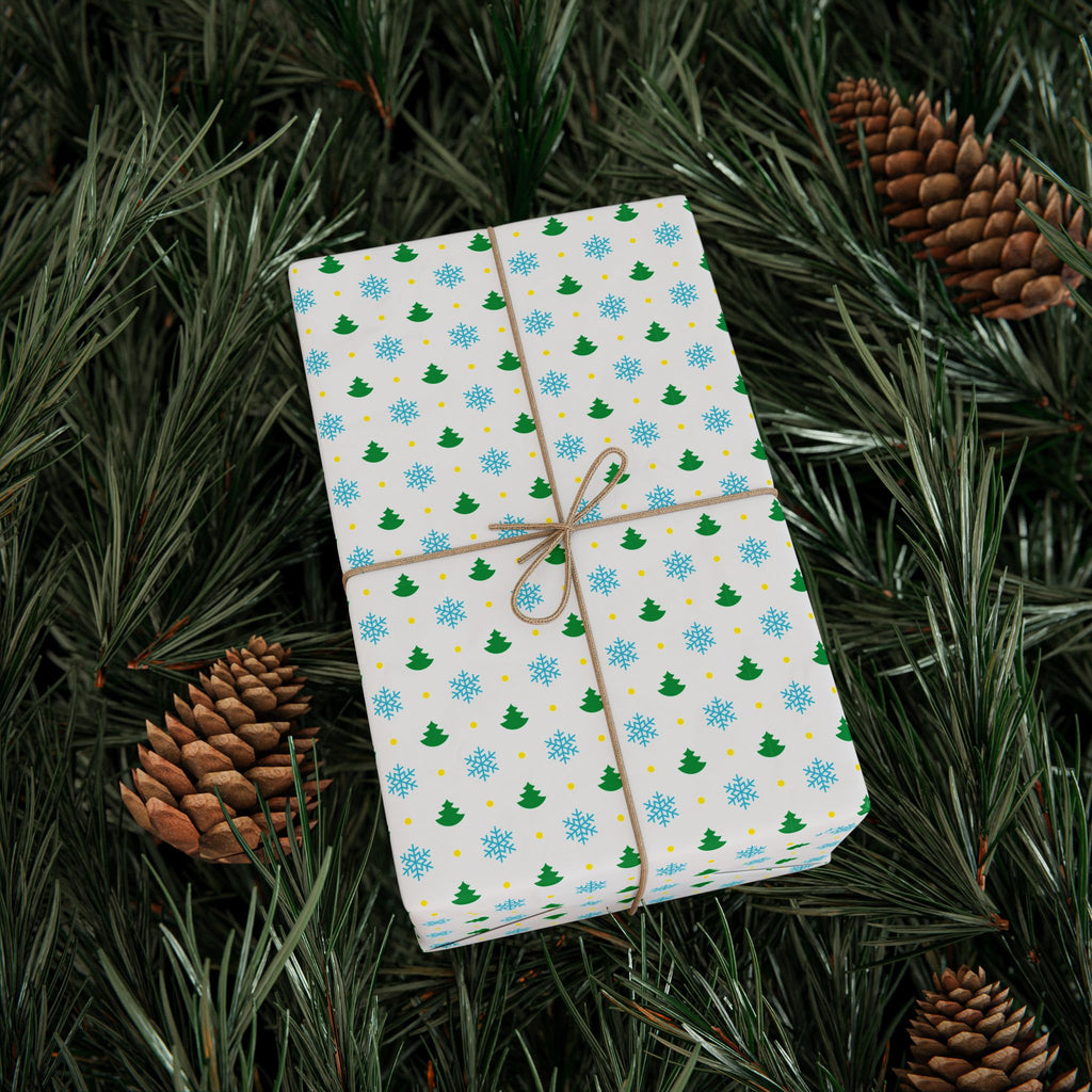 Christmas Stellar Crystals Wrapping Paper | Holiday Gift Wrapping Paper Roll