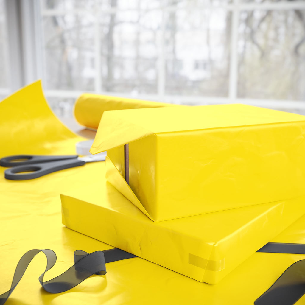 Solid Lemon Yellow Wrapping Paper - Holiday Gift Wrapping Paper Roll