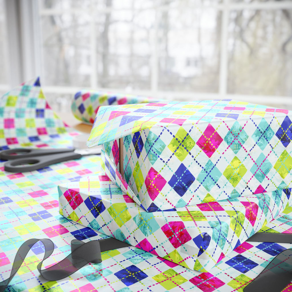 Argyle Design 039 Wrapping Paper - Holiday Gift Wrapping Paper Roll