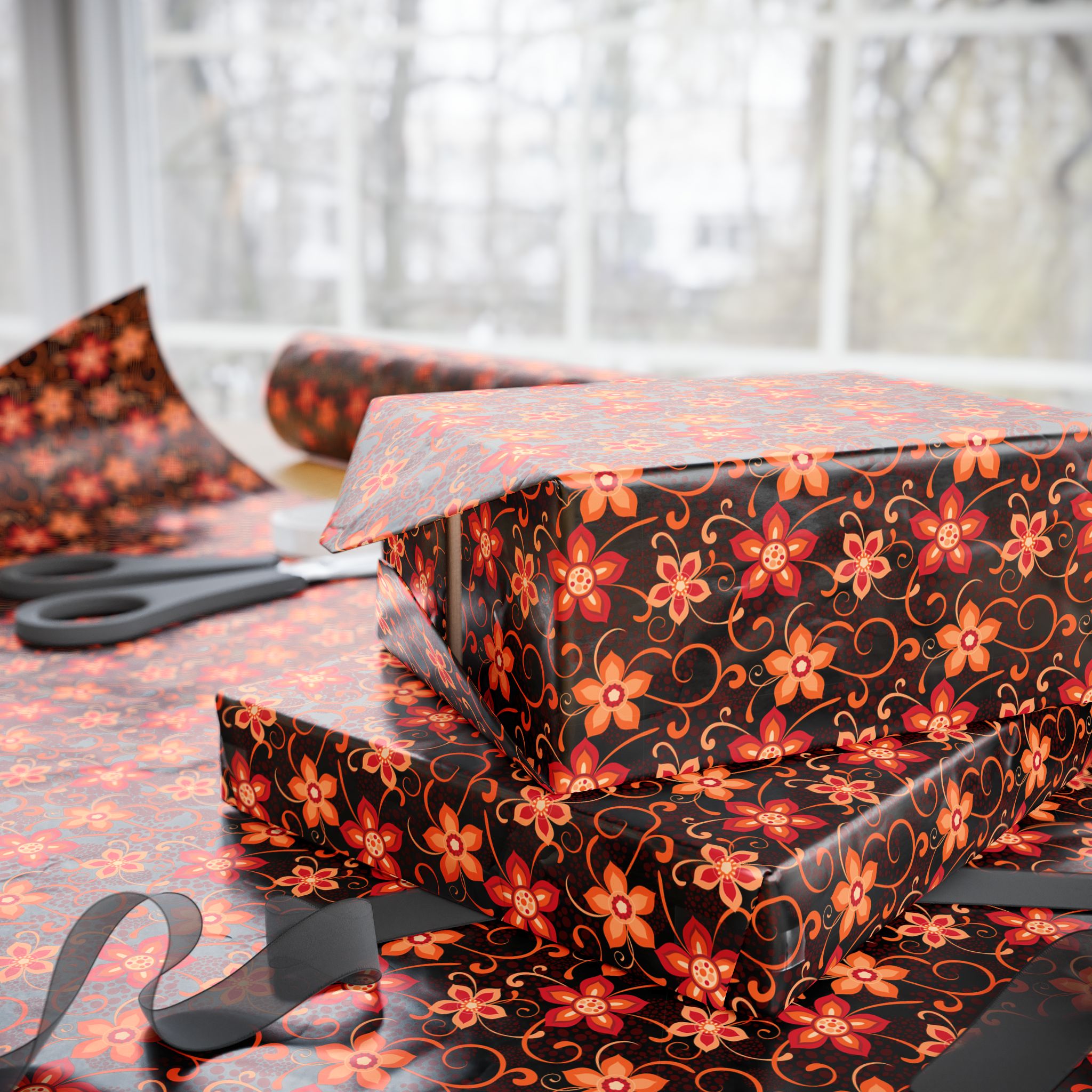 Floral Design 010 Wrapping Paper - Holiday Gift Wrapping Paper Roll
