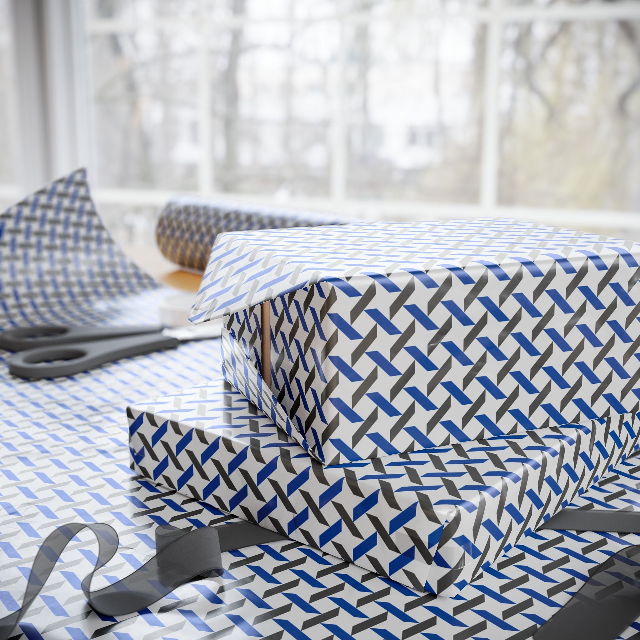 Geometric Design 004 Wrapping Paper - Holiday Gift Wrapping Paper Roll