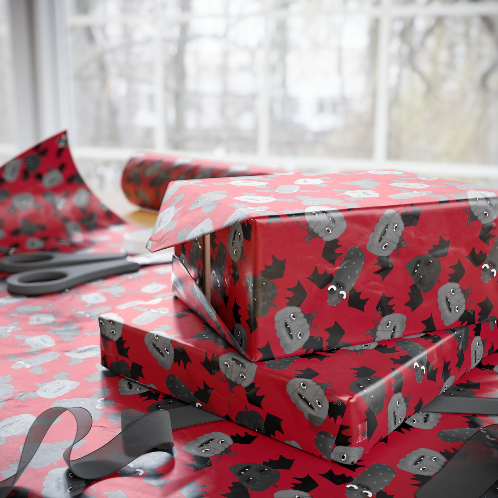 Halloween Vampire Veggies Wrapping Paper | Holiday Gift Wrapping Paper Roll
