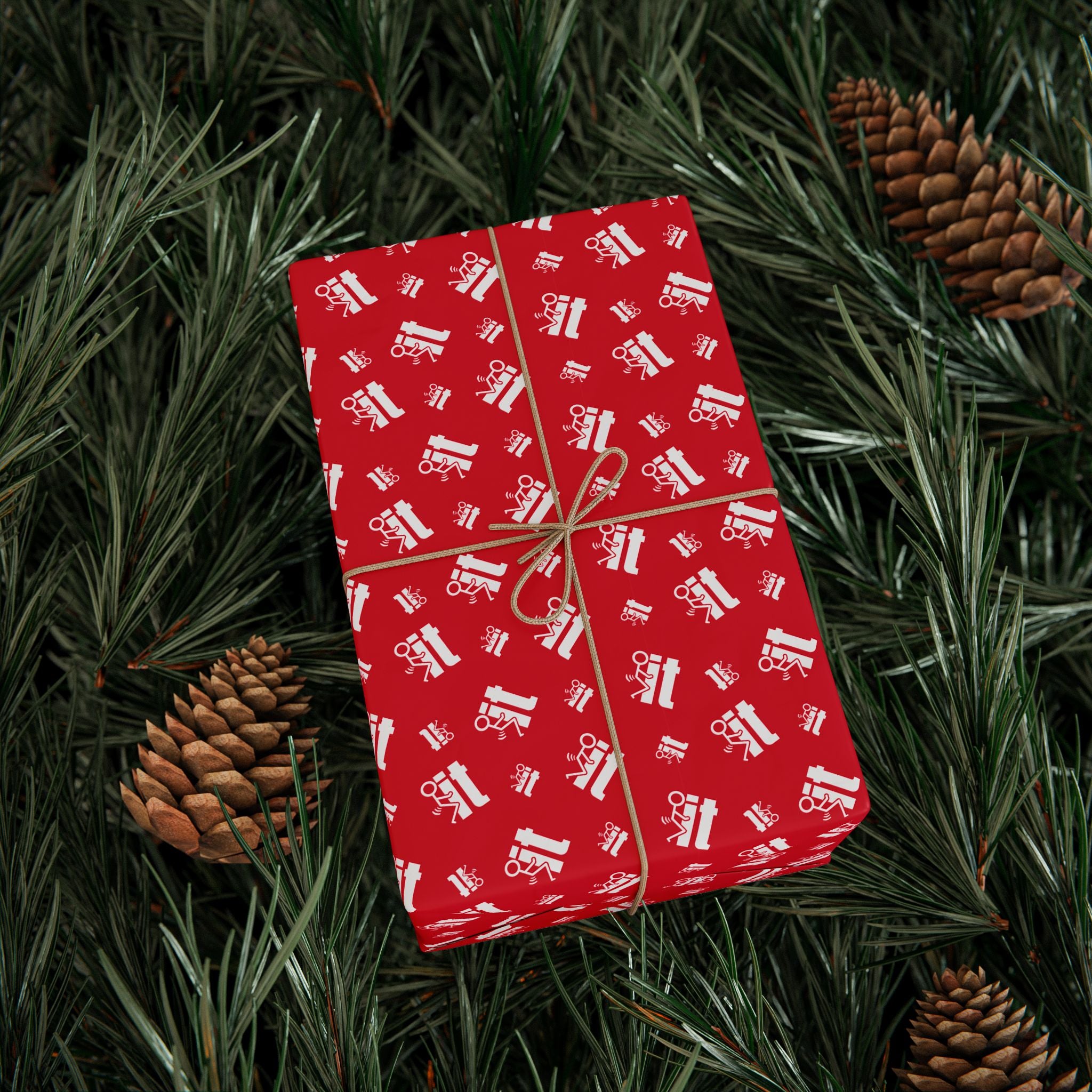 NSFW "F#ck It" Meme on Red Wrapping Paper - Holiday Gift Wrapping Paper Roll