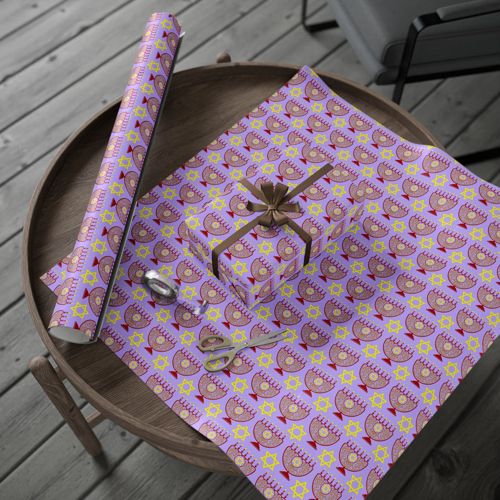 Hanukkah Holiday Poster Wrapping Paper | Holiday Gift Wrapping Paper Roll