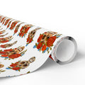 Day of the Dead Rose Heads Wrapping Paper | Holiday Gift Wrapping Paper Roll