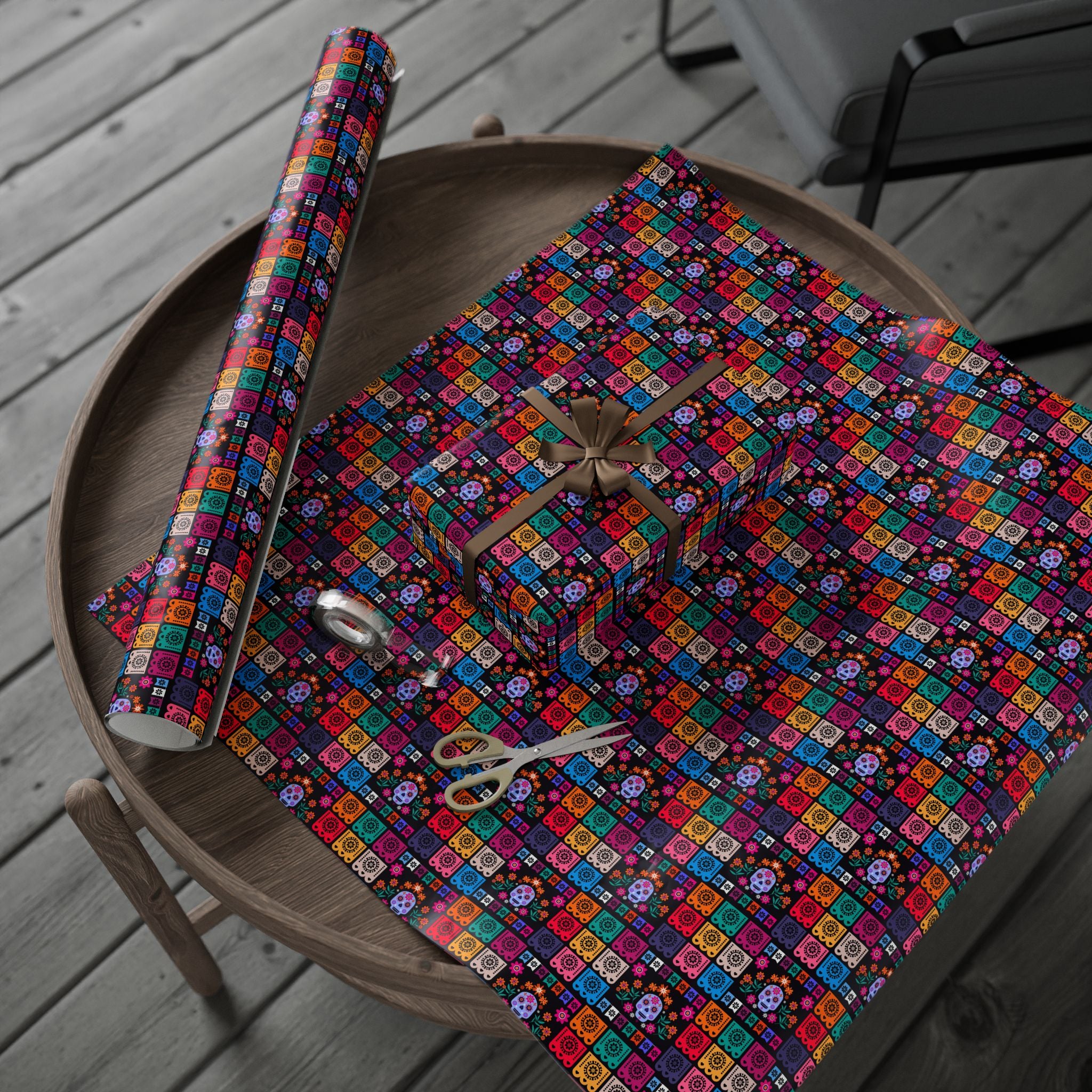 Day of the Dead Mexican Celebration Wrapping Paper | Holiday Gift Wrapping Paper Roll
