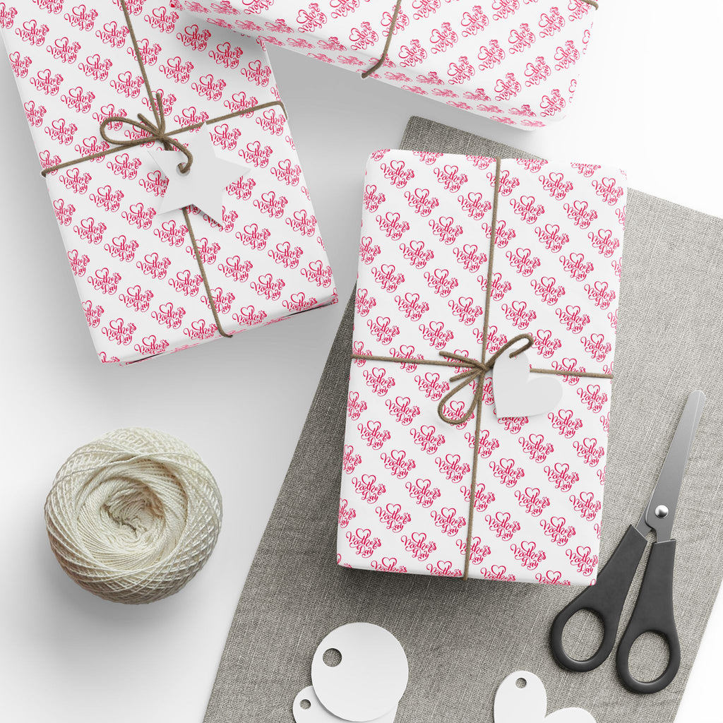 Mother's Day Cursive Script Wrapping Paper - Holiday Gift Wrapping Paper Roll