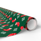 Christmas Snowflakes & Stockings Wrapping Paper | Holiday Gift Wrapping Paper Roll