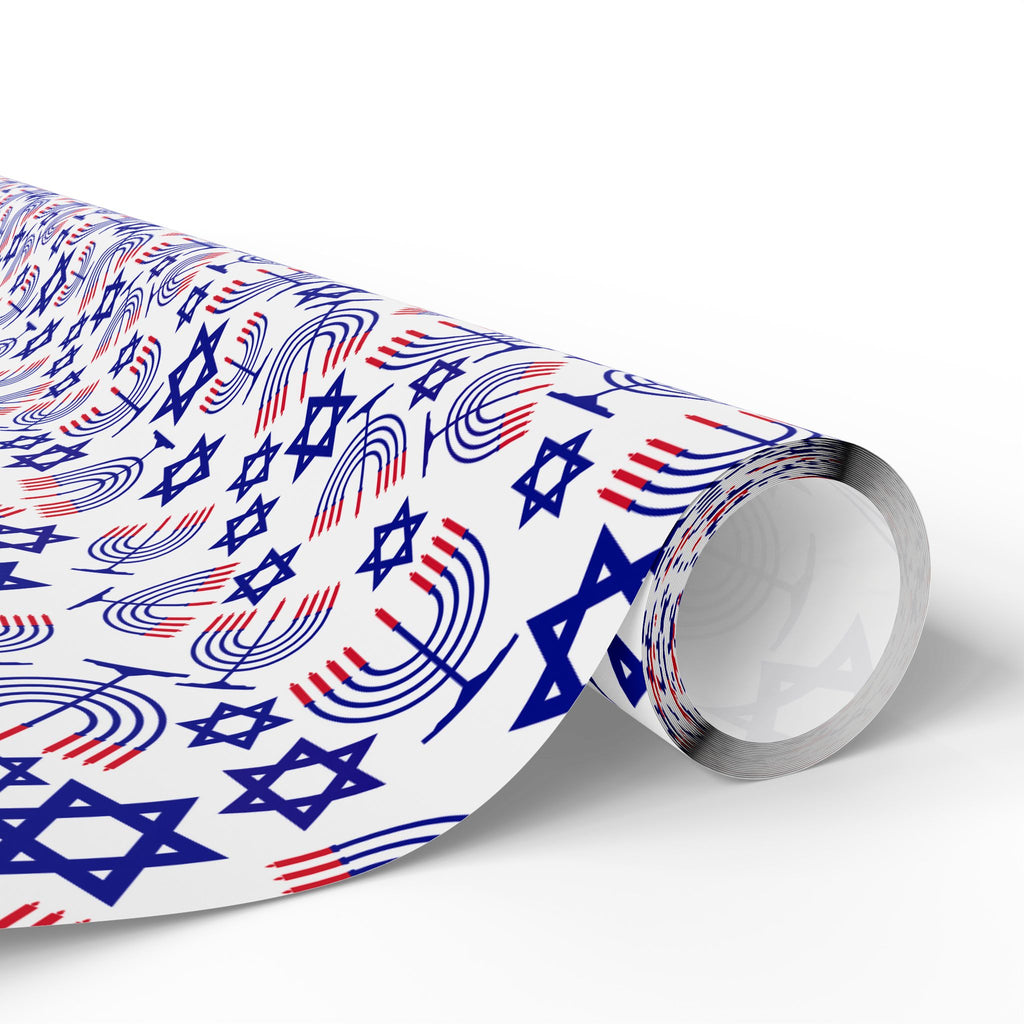 Hanukkah Red Collage Wrapping Paper | Holiday Gift Wrapping Paper Roll