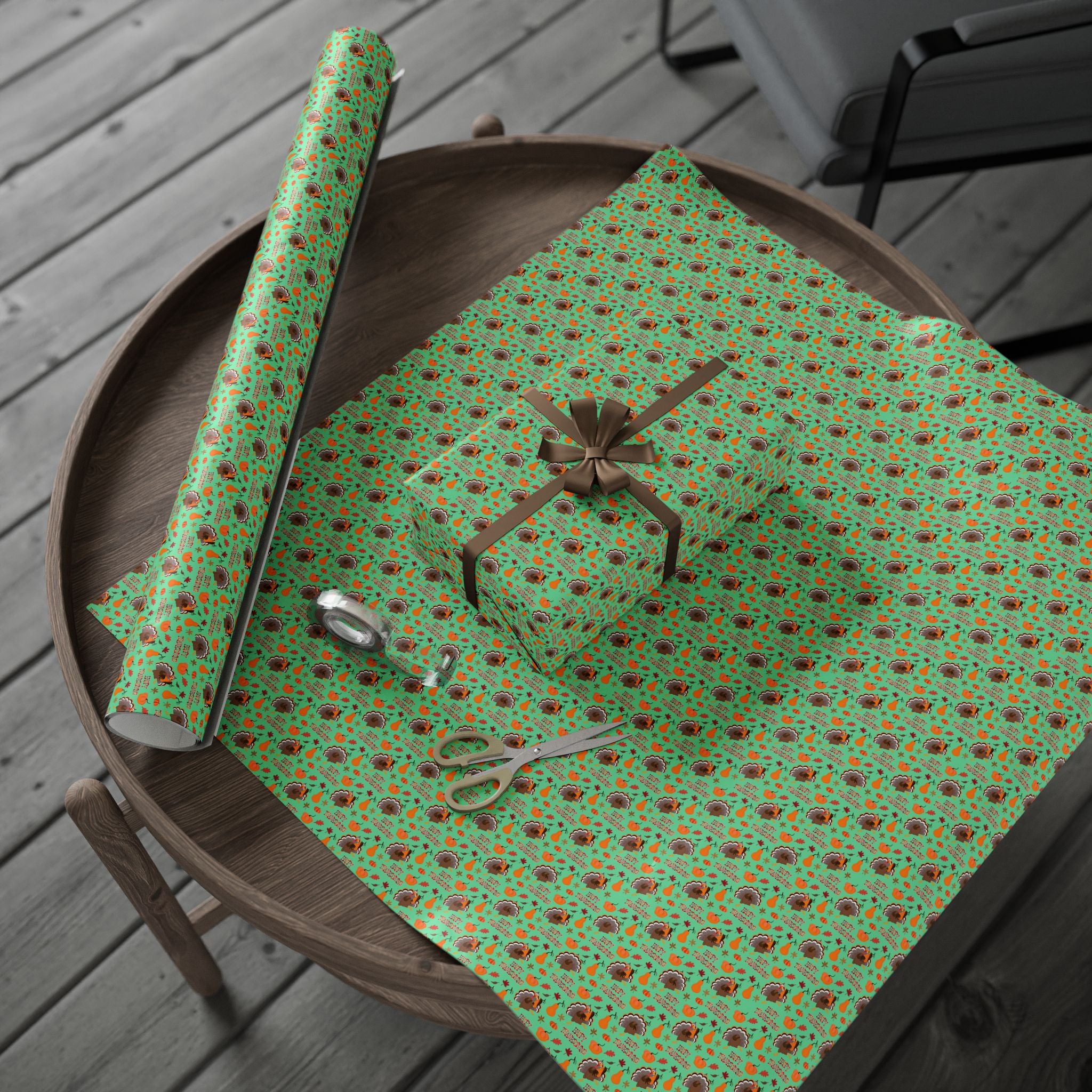 Thanksgiving Greetings Wrapping Paper | Holiday Gift Wrapping Paper Roll