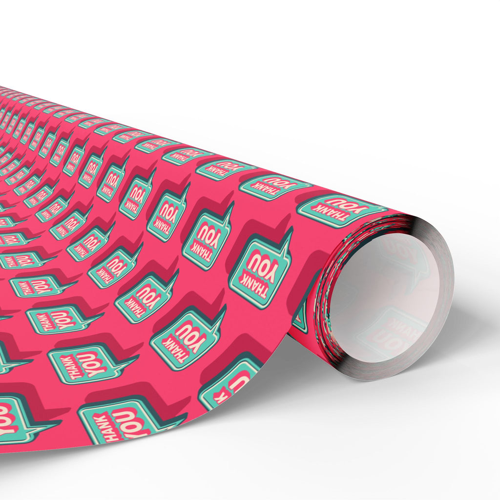 Thank You Pink Conversations Wrapping Paper Design | Holiday Gift Wrapping Paper Roll