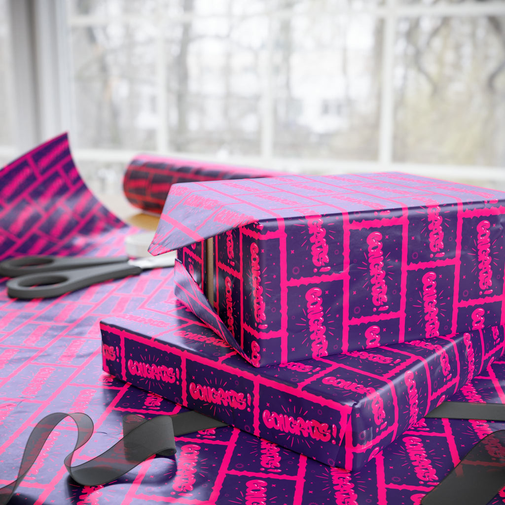Congratulations Wrapping Paper Design 006 - Holiday Gift Wrapping Paper Roll