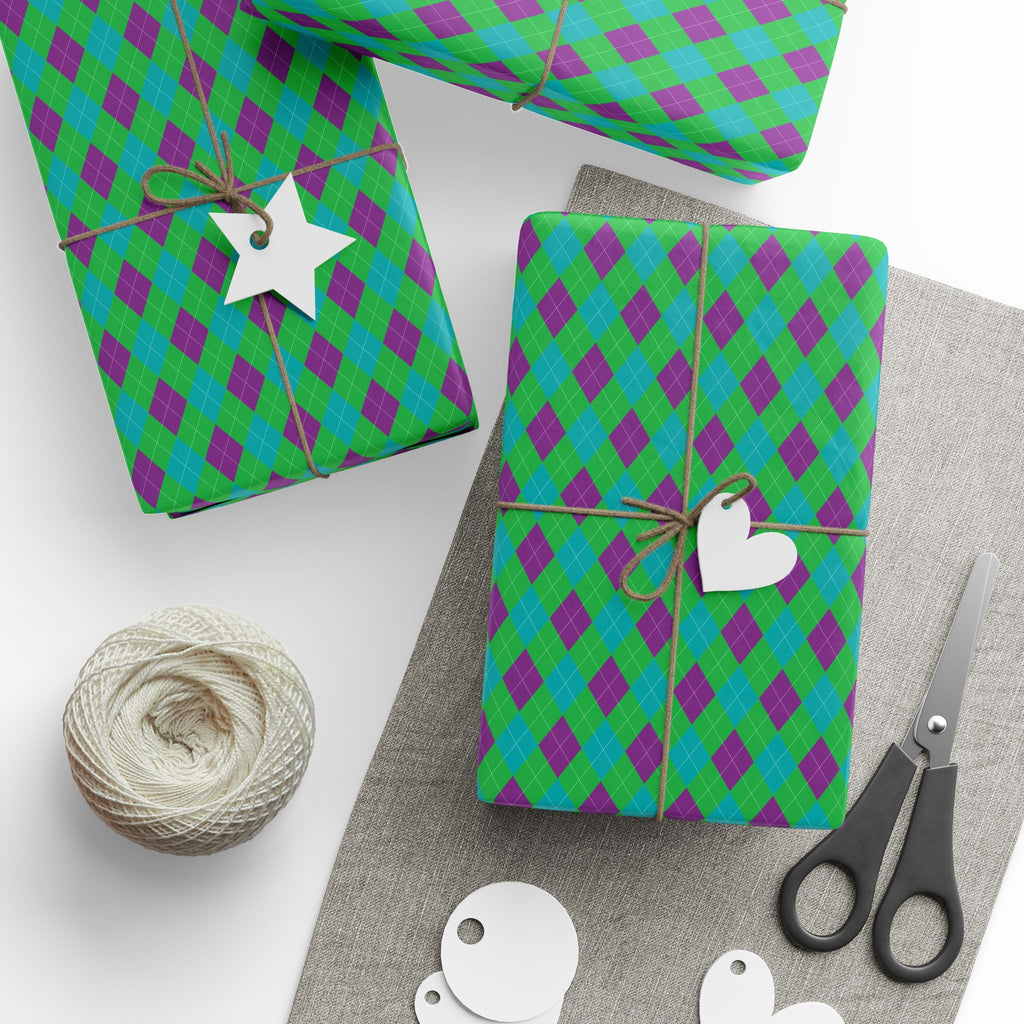 Argyle Design 029 Wrapping Paper - Holiday Gift Wrapping Paper Roll
