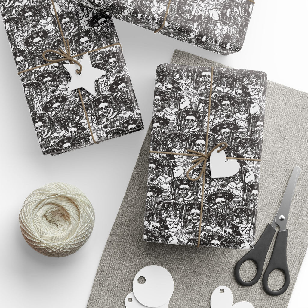 Day of the Dead Catrina and Friends Wrapping Paper | Holiday Gift Wrapping Paper Roll