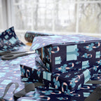 Christmas Blue Candy Canes Wrapping Paper | Holiday Gift Wrapping Paper