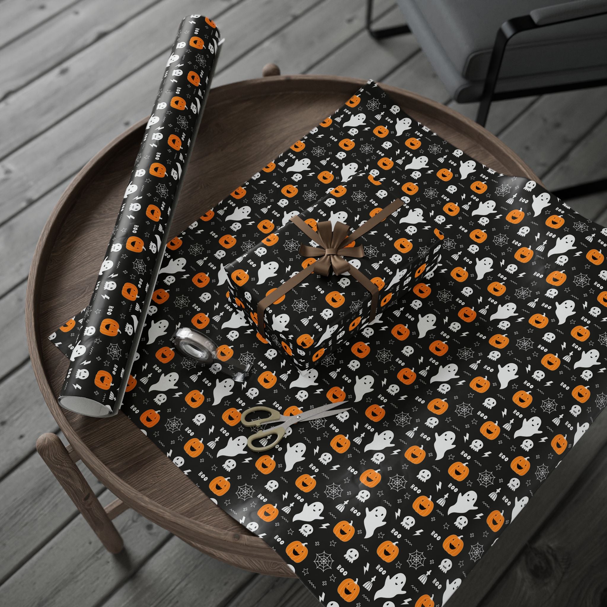 Halloween Haunted Pumpkins Wrapping Paper | Holiday Gift Wrapping Paper