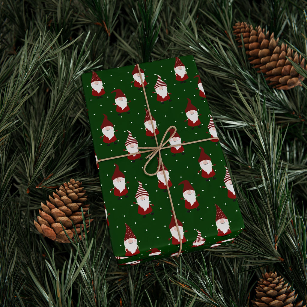 Christmas Dancing Gnomes Wrapping Paper | Holiday Gift Wrapping Paper Roll