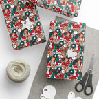 Hand Drawn Doodles Wrapping Paper | Holiday Gift Wrapping Paper Roll