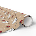 Christmas White Snowy Trees Wrapping Paper | Holiday Gift Wrapping Paper Roll