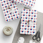 4th of July American Heart Wrapping Paper | Holiday Gift Wrapping Paper Roll