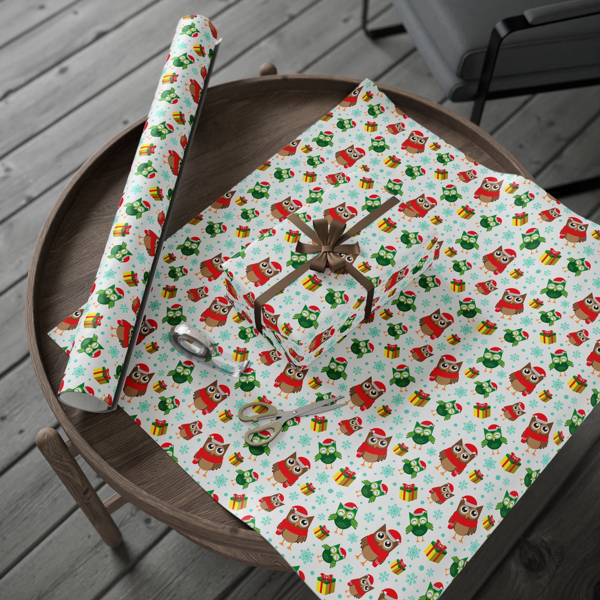 Christmas Holiday Hoot Wrapping Paper | Holiday Gift Wrapping Paper Roll