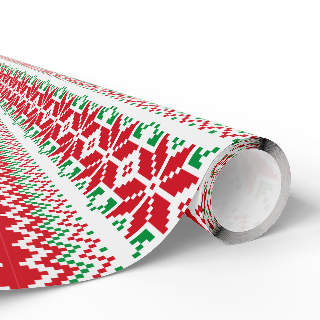 Christmas Ugly Red Snowflakes Wrapping Paper | Holiday Gift Wrapping Paper Roll