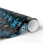 Christmas Dark Snowfall Wrapping Paper | Holiday Gift Wrapping Paper Roll