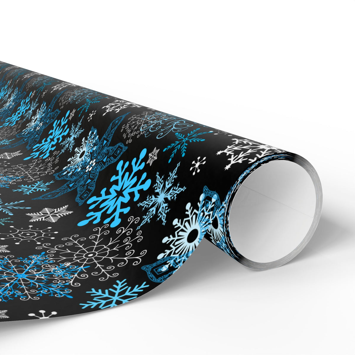 Christmas Dark Snowfall Wrapping Paper | Holiday Gift Wrapping Paper Roll