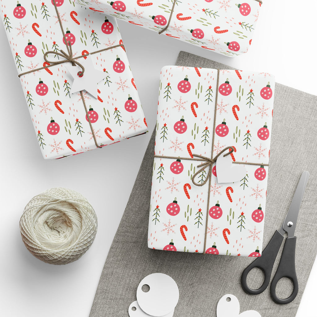 Christmas Simple Decorations Wrapping Paper | Holiday Gift Wrapping Paper Roll