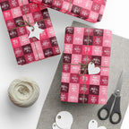 Mother's Day Patchwork Reds Wrapping Paper - Holiday Gift Wrapping Paper Roll