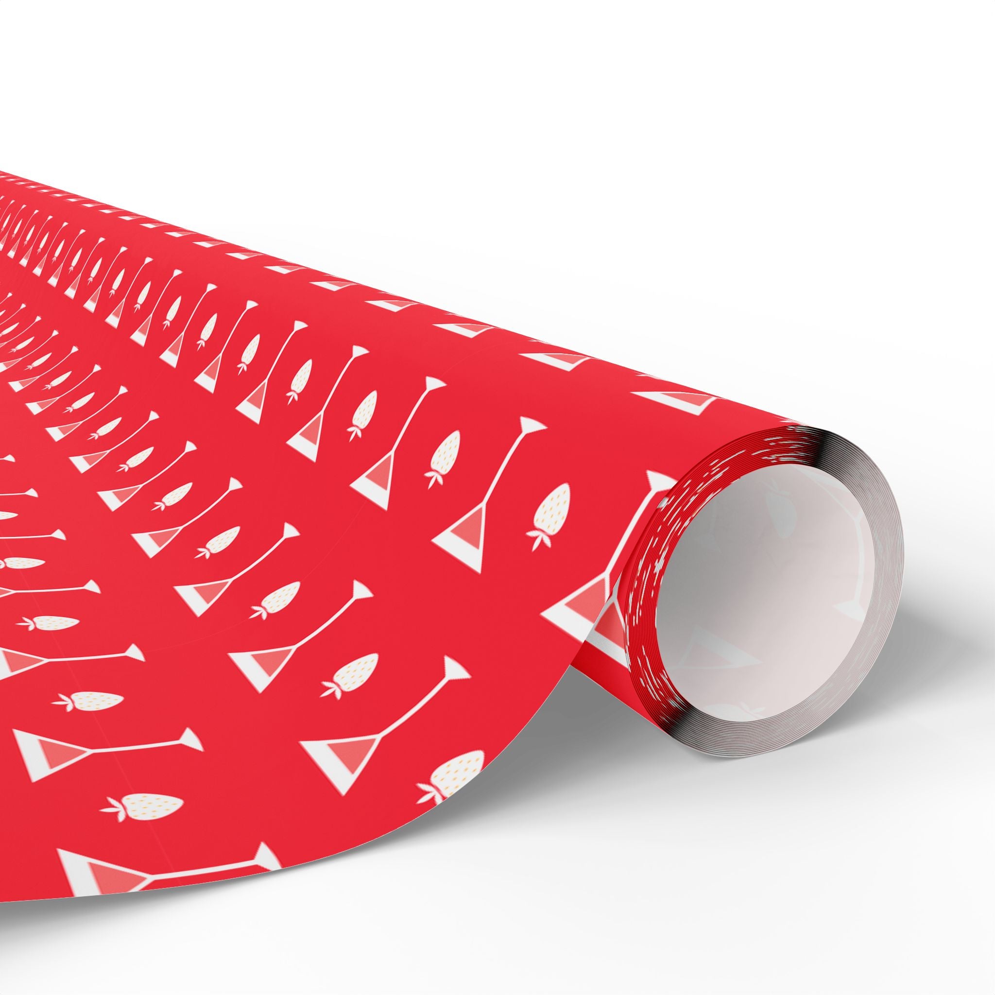 NSFW Strawberry Martini Wrapping Paper - Holiday Gift Wrapping Paper Roll