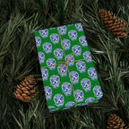 Day of the Dead Sugar Skulls on Green Wrapping Paper | Holiday Gift Wrapping Paper Roll