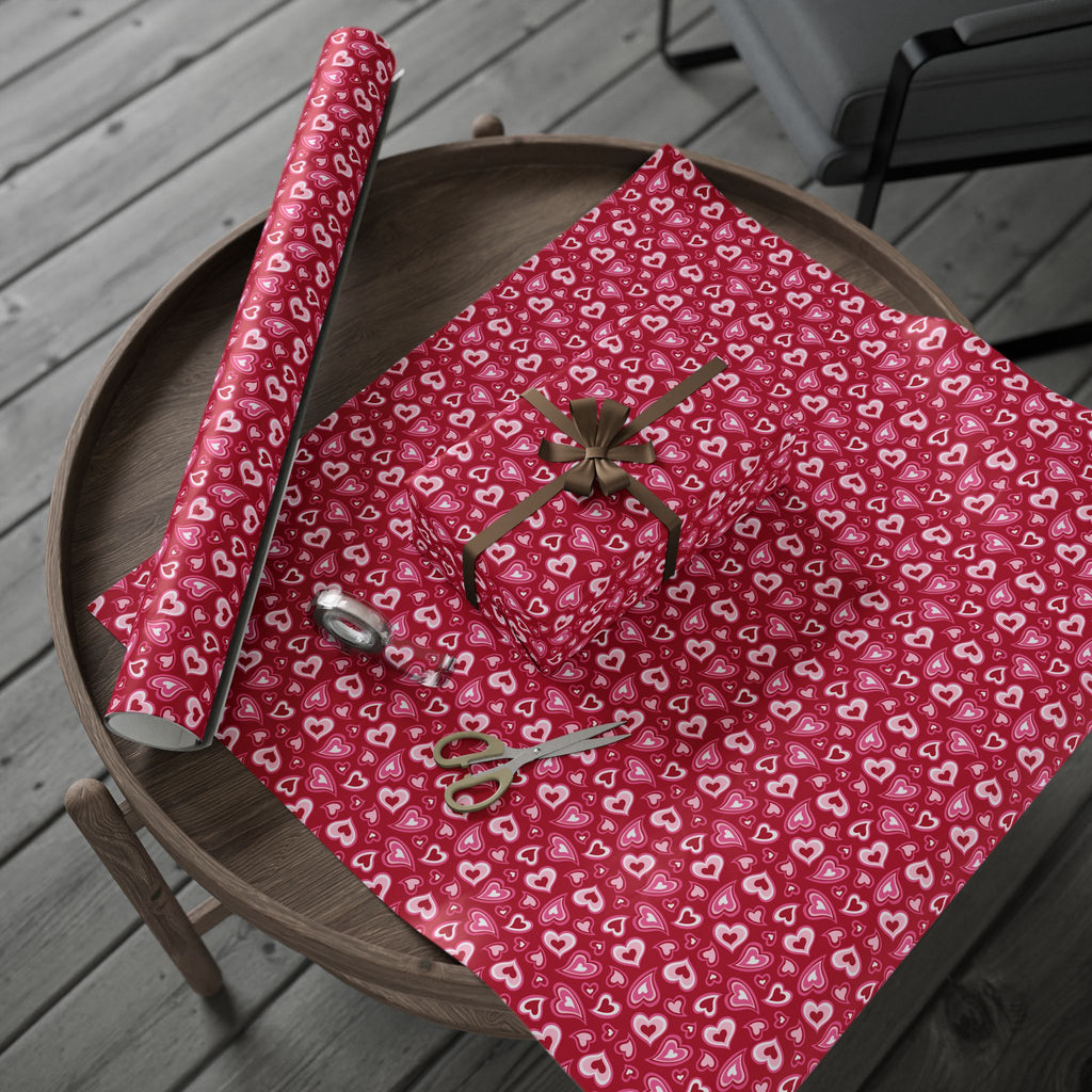 Valentine’s Day Psychedlic Hearts Wrapping Paper | Holiday Gift Wrapping Paper Roll
