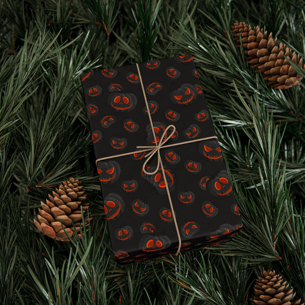 Halloween Evil Pumpkins Wrapping Paper | Holiday Gift Wrapping Paper Roll