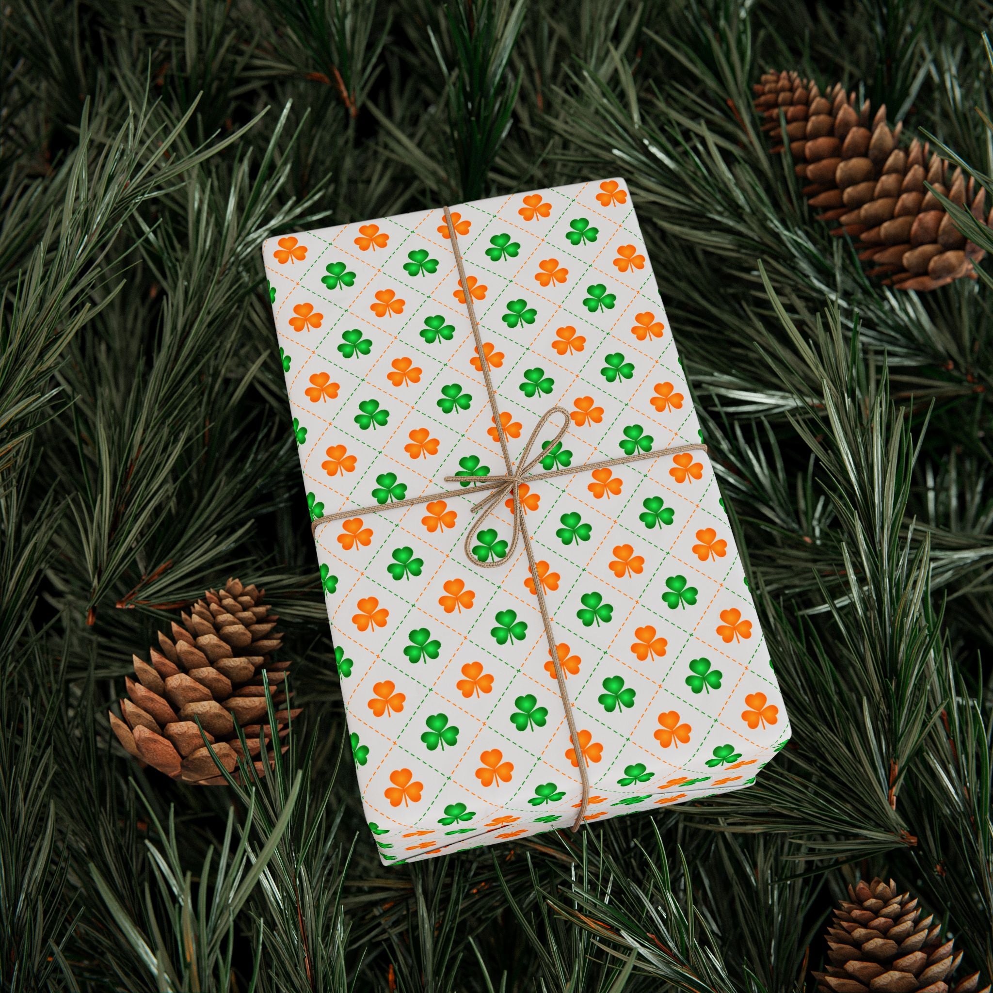 St Patrick's Day Irish Checkerboard Wrapping Paper | Holiday Gift Wrapping Paper Roll