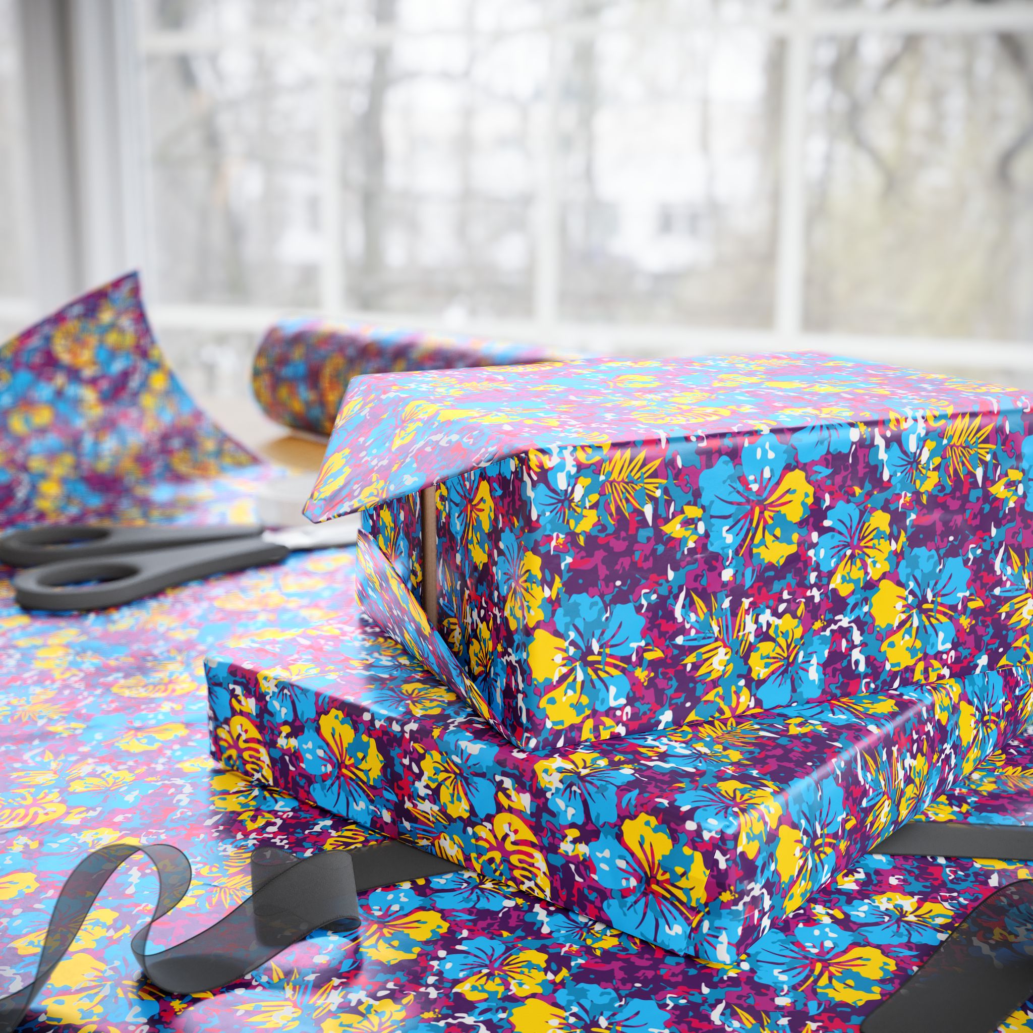 Floral Design 004 Wrapping Paper - Holiday Gift Wrapping Paper Roll
